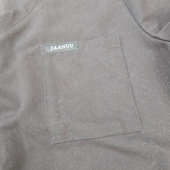 Jaanuu Women's 3-Pocket V-Neck Scrub Top Black Small - Picture 3 of 7